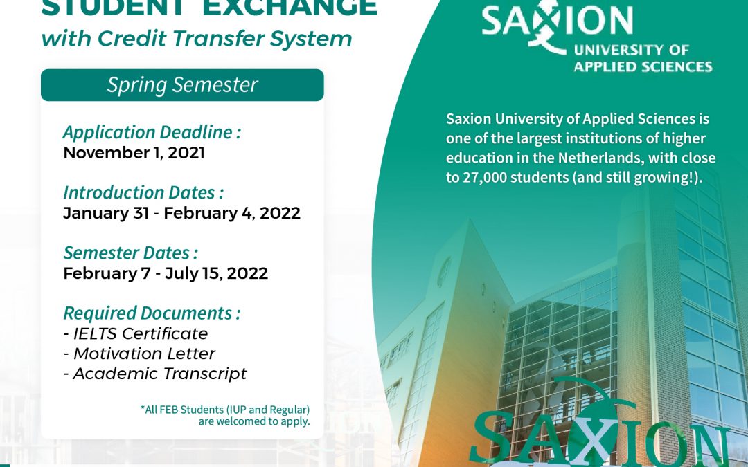 Saxion University of Applied Sciences Exchange Program with CTS